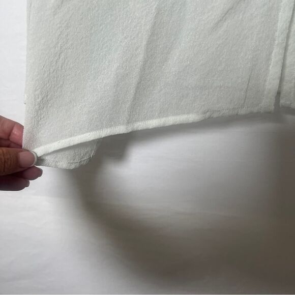 Eileen Fisher Sheer Light Green Button Down Long Sleeve Top Size M - Picture 6 of 8